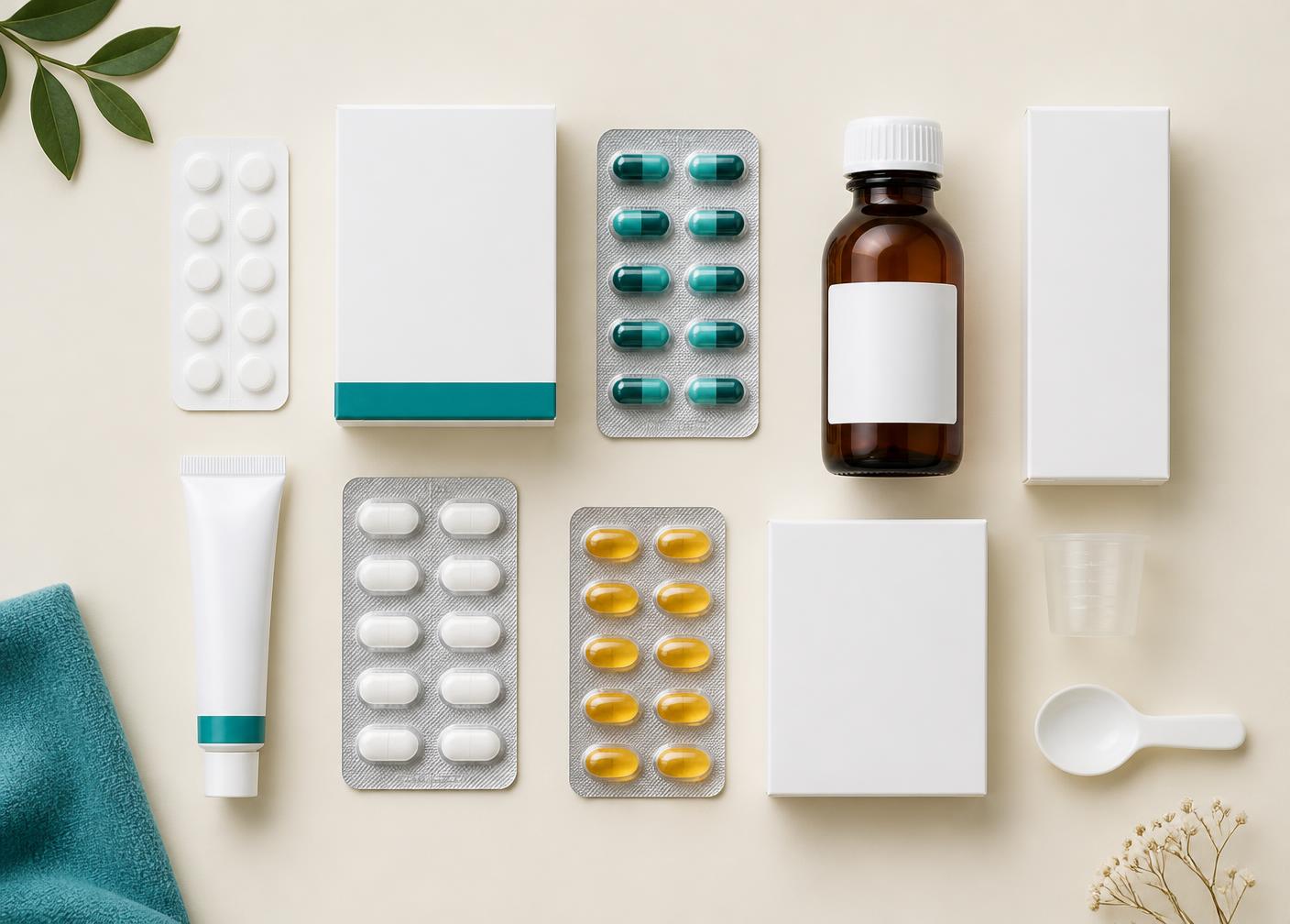 Tablets, capsules, syrup bottle and ointment from Triovex Pharma portfolio